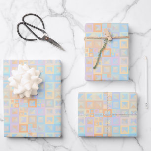Colorful Pastel Boho Mod Geometric Abstract Wrapping Paper Sheets