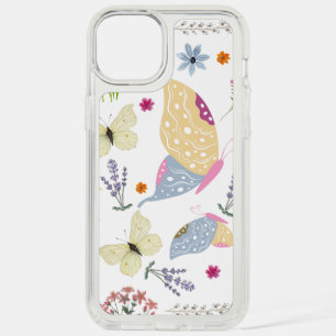Colorful pastel butterflies illustration Bloomy iPhone 15 Plus Case