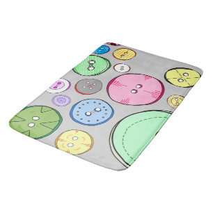 Colorful Pastel Buttons Bath Mat