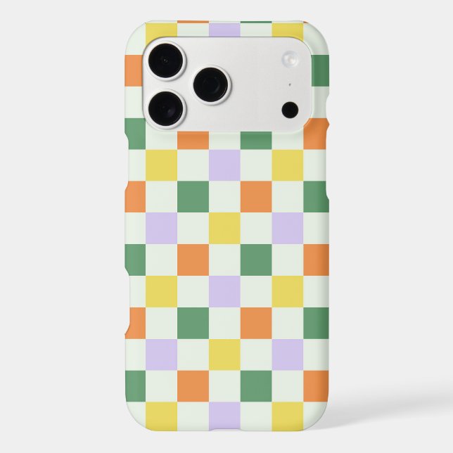 Colorful Pastel Checkerboard Grid Seamless Pattern Iphone Case (Back)