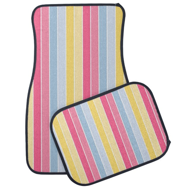Colorful Pastel Colors Floor Car Mats (Set)
