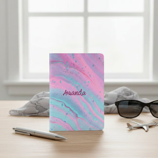 Colorful Pastel Custom Name  Passport Holder