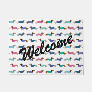Colorful Pastel Dachshund Doormat