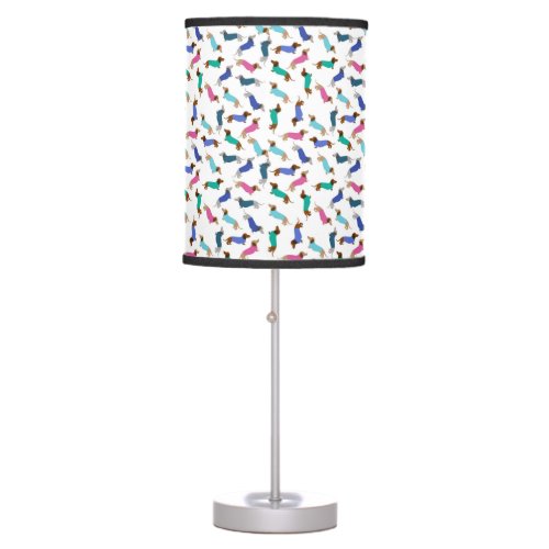 Colorful Pastel Dachshund Table Lamp