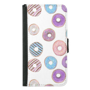 Colorful pastel donut pink and blue illustration   samsung galaxy s5 wallet case