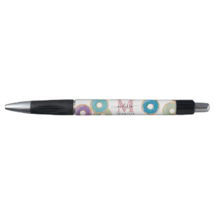 Colorful Pastel Donuts & Sprinkles Monogram Pen