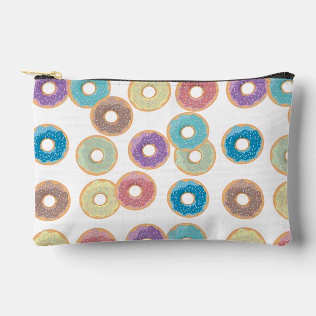 Colorful Pastel Donuts & Sprinkles Pattern Accessory Pouch (Front)