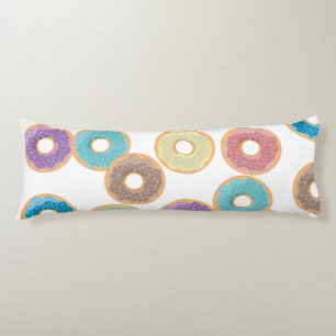 Colorful Pastel Donuts & Sprinkles Pattern Body Pillow