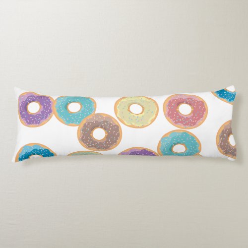 Colorful Pastel Donuts  Sprinkles Pattern Body Pillow