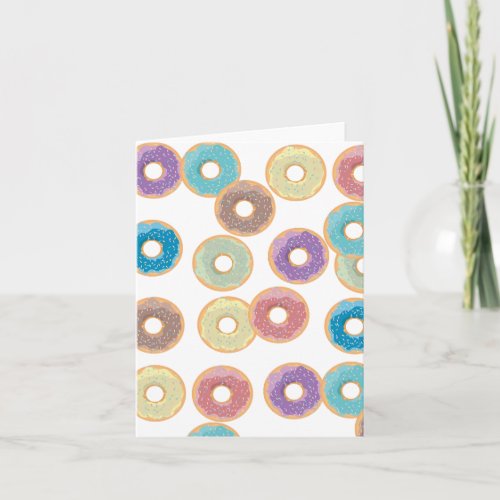 Colorful Pastel Donuts  Sprinkles Pattern Card
