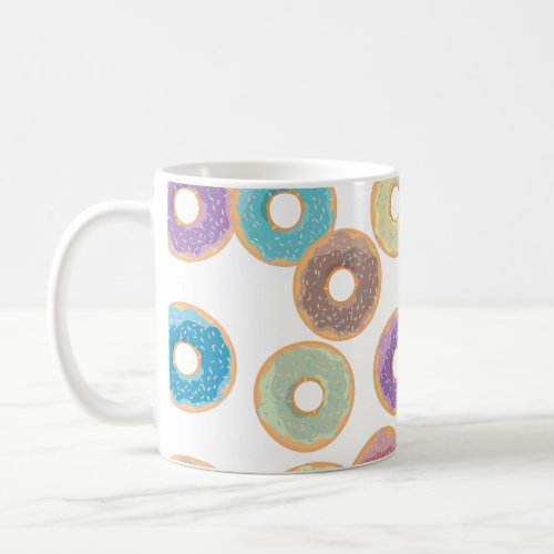 Colorful Pastel Donuts  Sprinkles Pattern Coffee Mug