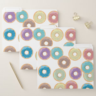 Colorful Pastel Donuts & Sprinkles Pattern File Folder