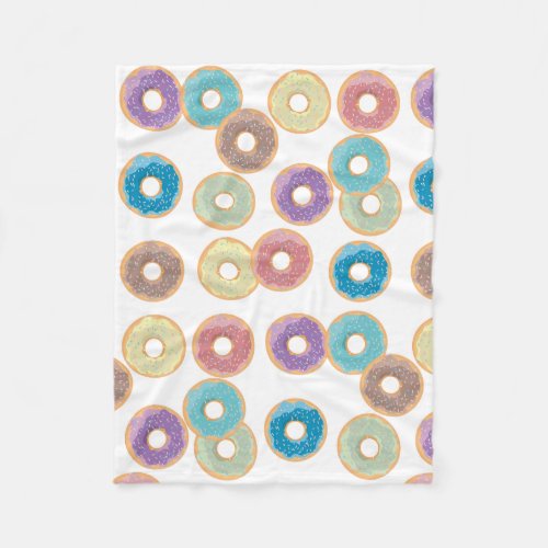 Colorful Pastel Donuts  Sprinkles Pattern Fleece Blanket