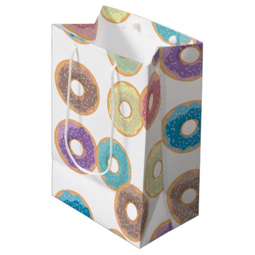 Colorful Pastel Donuts  Sprinkles Pattern Medium Gift Bag