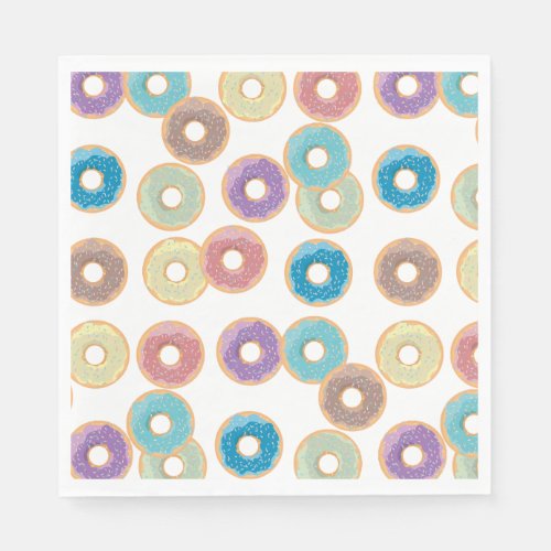 Colorful Pastel Donuts  Sprinkles Pattern Napkins