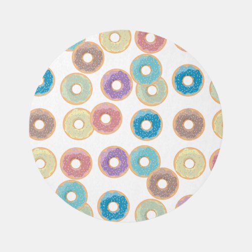 Colorful Pastel Donuts  Sprinkles Pattern Rug