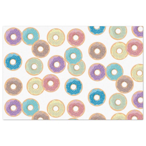 Colorful Pastel Donuts  Sprinkles Pattern Tissue Paper
