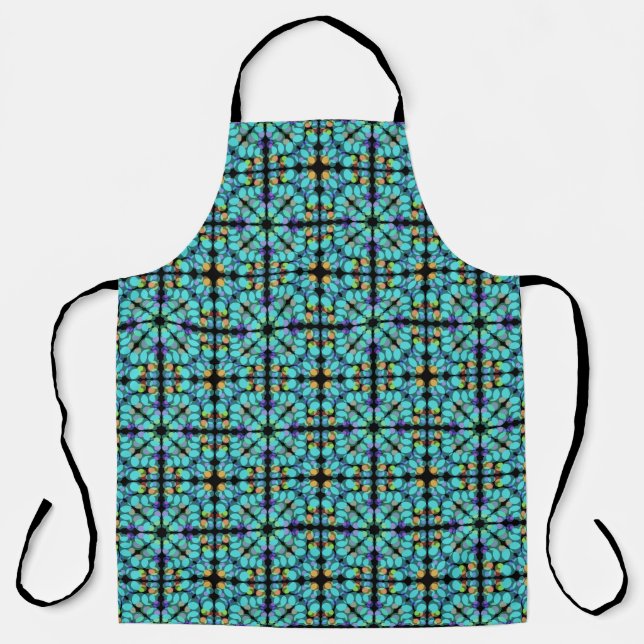 Colorful Pastel Dots Translucent Repeat Pattern Apron (Front)