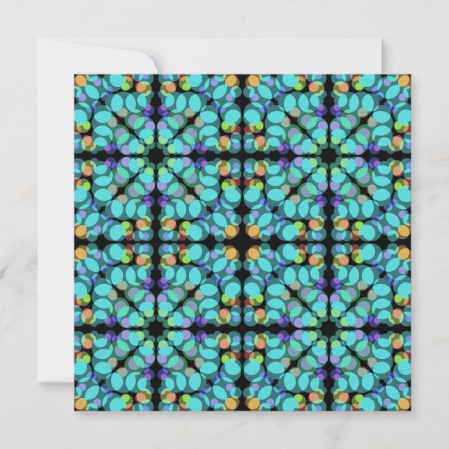 Colorful Pastel Dots Translucent Repeat Pattern Card (Front)