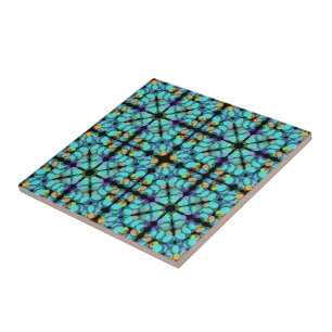 Colorful Pastel Dots Translucent Repeat Pattern Ceramic Tile
