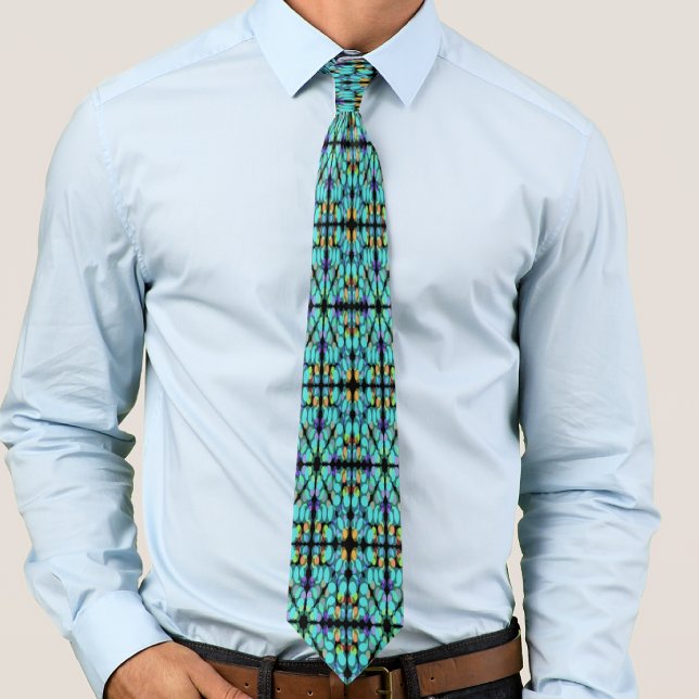 Colorful Pastel Dots Translucent Repeat Pattern Neck Tie (Creator Uploaded)