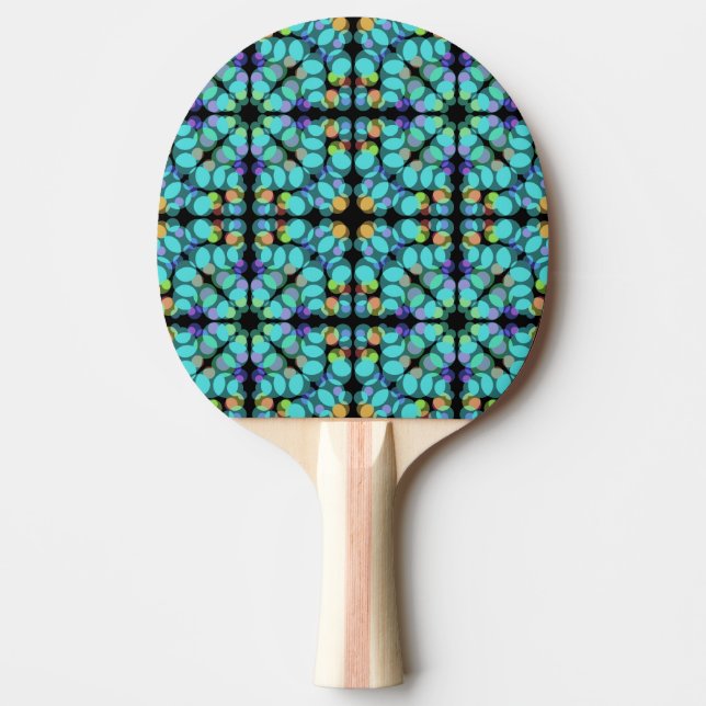 Colorful Pastel Dots Translucent Repeat Pattern Ping Pong Paddle (Front)