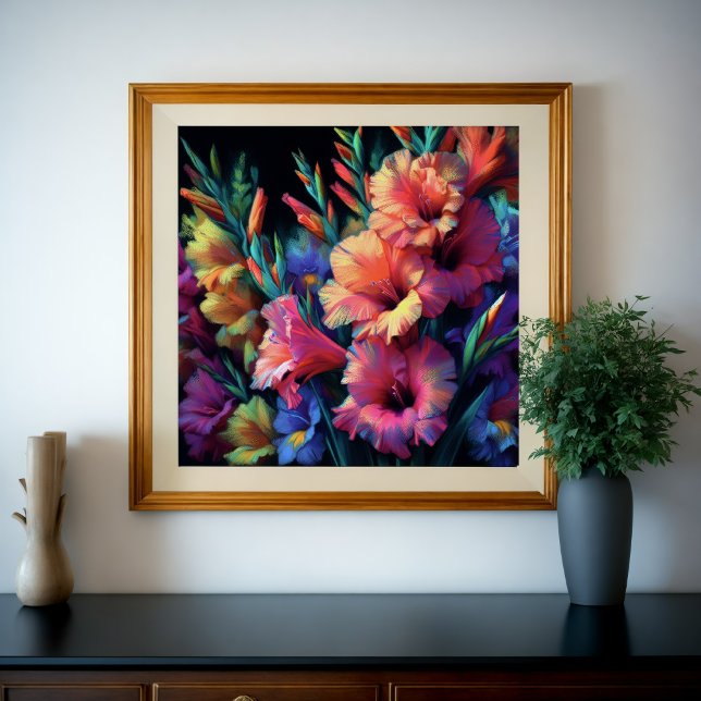 Colorful Pastel Drawing Gladioli Poster (Creator Uploaded)