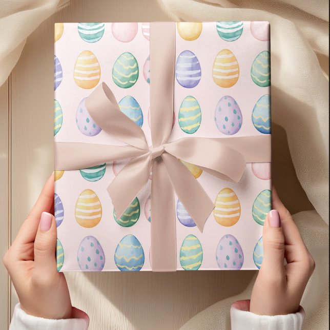 Colorful Pastel Easter Egg Pattern  Wrapping Paper (Creator Uploaded)