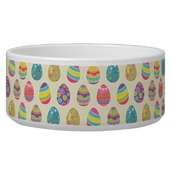 Colorful Pastel Easter Eggs Cute Pattern Bowl by ZeraDesign at Zazzle