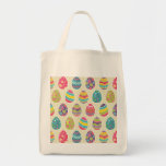 Colorful Pastel Easter Eggs Cute Pattern Tote Bag at Zazzle