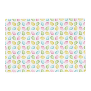 Colorful Pastel Easter Eggs Pattern Watercolor Art Placemat