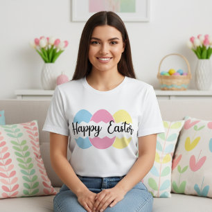 Colorful Pastel Eggs Happy Easter T-Shirt