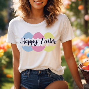 Colorful Pastel Eggs Happy Easter T-Shirt