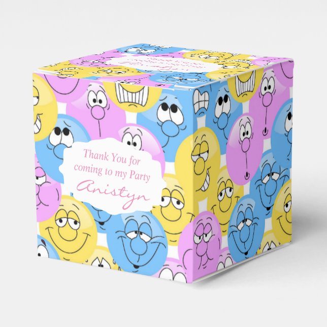 Colorful Pastel 😀 Emoji Design Favor Boxes (Front Side)