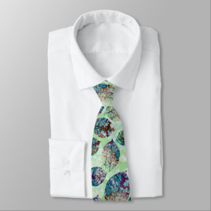 Colorful Pastel Fall Leaves Neck Tie