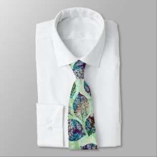 Colorful Pastel Fall Leaves Neck Tie