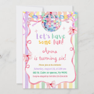 Colorful Pastel Fancy Girl Birthday party Invitation