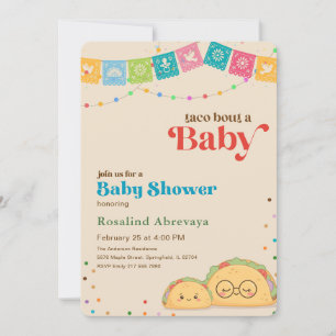 Colorful Pastel Fiesta Taco Bout a Baby Shower Invitation