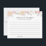 Colorful Pastel Floral Bridal Shower Advice Card<br><div class="desc">Beautiful pastel floral bridal shower 'advice and wishes' card with soft pink,  orange and yellow pastel flowers.</div>