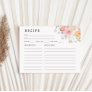 Colorful Pastel Floral Bridal Shower Recipe Card