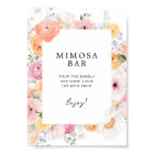 Colorful Pastel Floral Mimosa Bar Sign