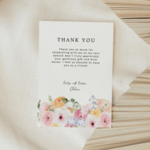 Colorful Pastel Floral Thank You Card