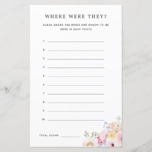 Colorful Pastel Floral Where Were They Game