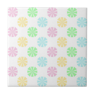 Colorful pastel flower pattern ceramic tile