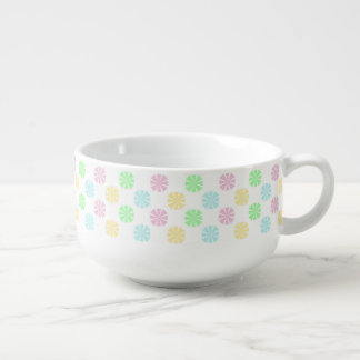 Colorful pastel flower pattern soup mug