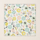 Colorful Pastel Flowers Square Chiffon Scarf<br><div class="desc">Feminine and colorful chiffon scarf featuring pastel floral pattern. This bright and whimsical scarf will be a perfect accent to any outfit.</div>