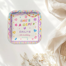 Colorful Pastel Gemstone Girl Birthday Party