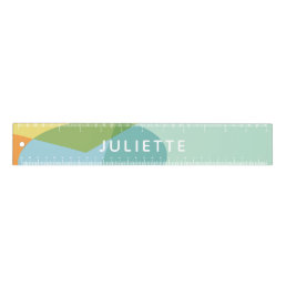 Colorful Pastel Geometric Shapes Personalized Ruler