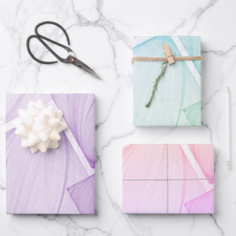 Colorful Pastel Geometric Square Decoupage