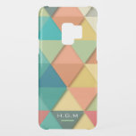 Colorful Pastel Geometric Triangles Monogram Uncommon Samsung Galaxy S9 Case<br><div class="desc">Modern colorful geometric pattern with textured look triangles. Personalise with your initial.</div>